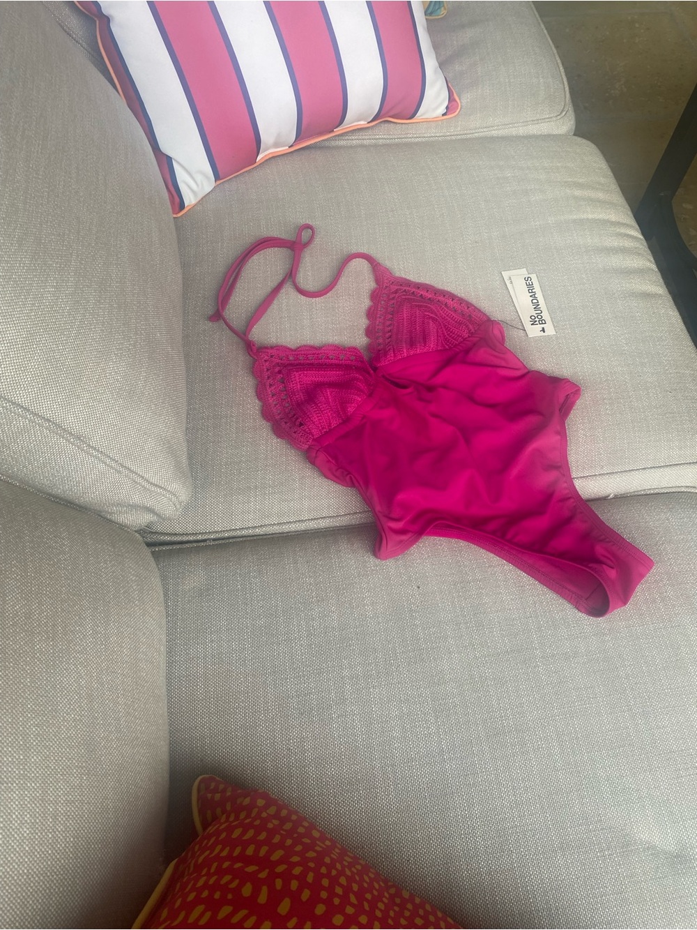 No Boundaries Hot Pink One-Piece Swimsuit